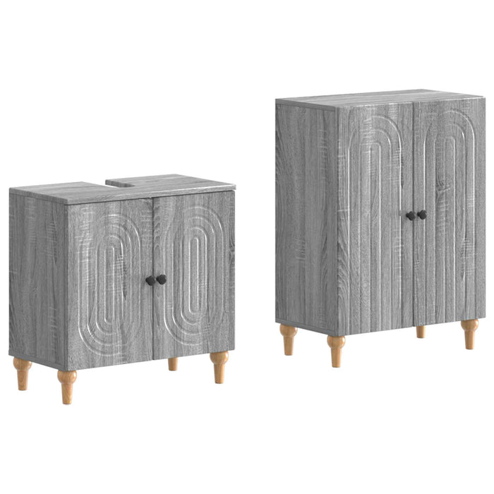 Set de dulapuri pentru baie, 2 piese ALKMAAR Sonoma gri - WALTI WALTI