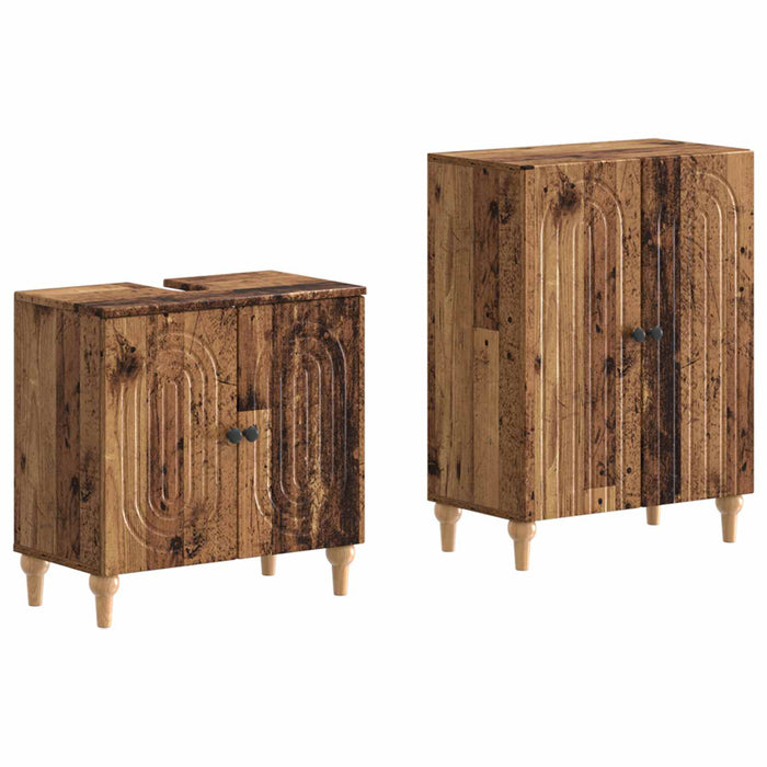 Set de dulapuri pentru baie, 2 piese ALKMAAR Lemn vechi - WALTI WALTI