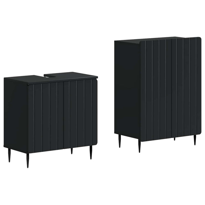 Set de dulapuri pentru baie, 2 piese ZWOLLE Negru - WALTI WALTI