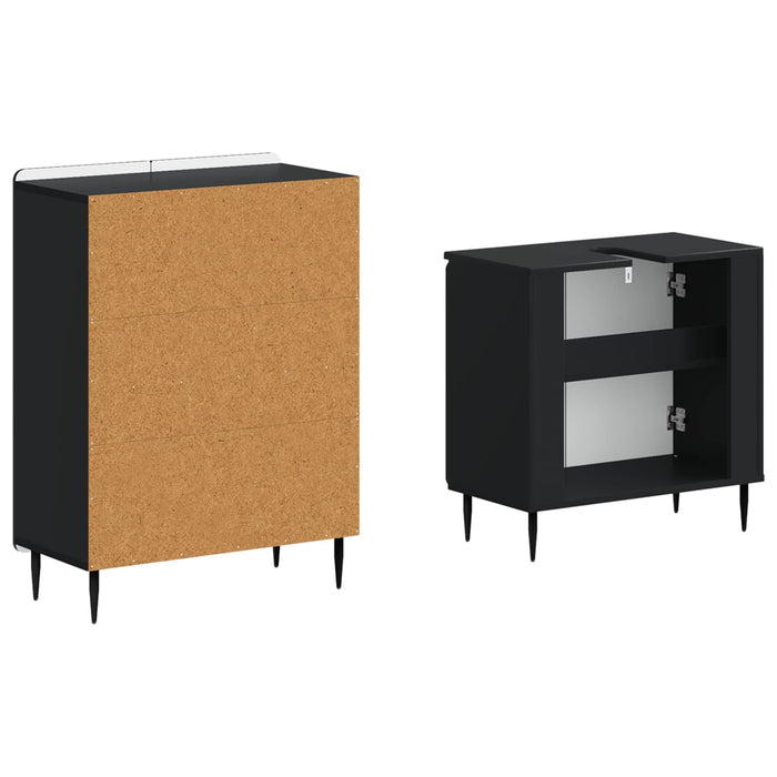 Set de dulapuri pentru baie, 2 piese ZWOLLE Negru - WALTI WALTI