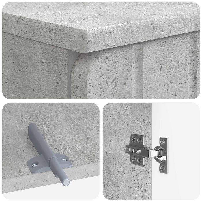 Set de dulapuri pentru baie, 2 piese ZWOLLE Gri Beton - WALTI WALTI