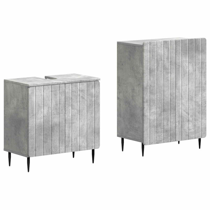 Set de dulapuri pentru baie, 2 piese ZWOLLE Gri Beton - WALTI WALTI