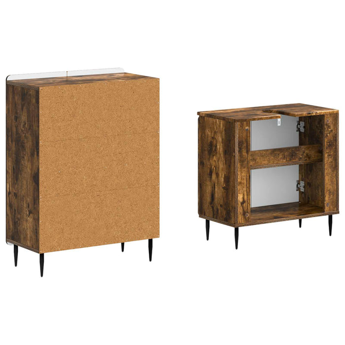 Set de dulapuri pentru baie, 2 piese ZWOLLE Stejar fumuriu - WALTI WALTI