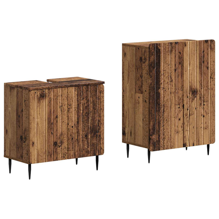 Set de dulapuri pentru baie, 2 piese ZWOLLE Lemn vechi - WALTI WALTI