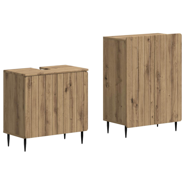 Set de dulapuri pentru baie, 2 piese ZWOLLE Stejar Artizanal - WALTI WALTI