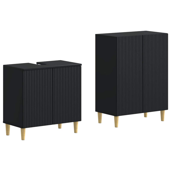 Set de dulapuri pentru baie, 2 piese ARNHEM Negru - WALTI WALTI