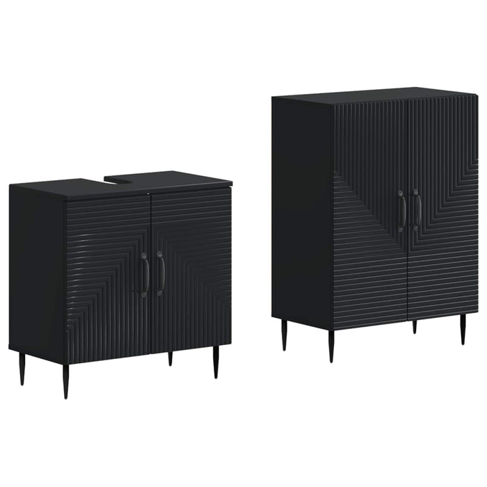 Set de dulapuri pentru baie, 2 piese HAARLEM Negru - WALTI WALTI