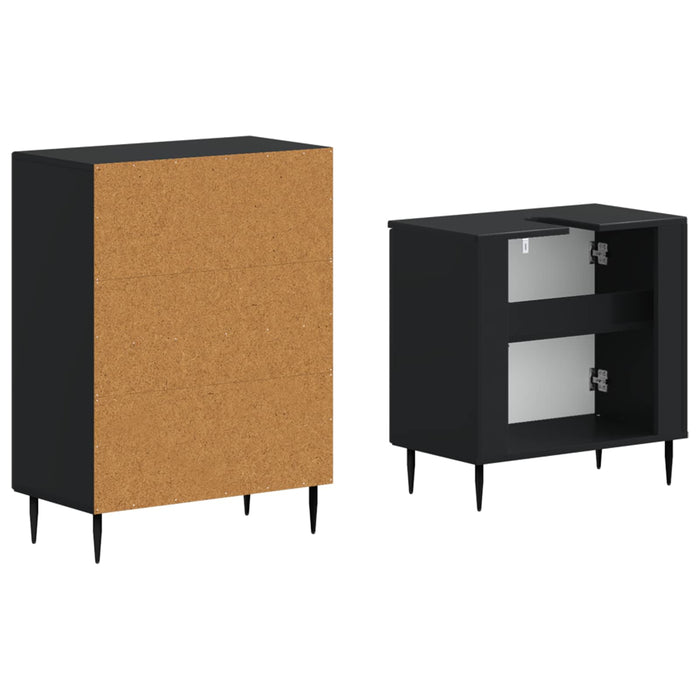 Set de dulapuri pentru baie, 2 piese HAARLEM Negru - WALTI WALTI
