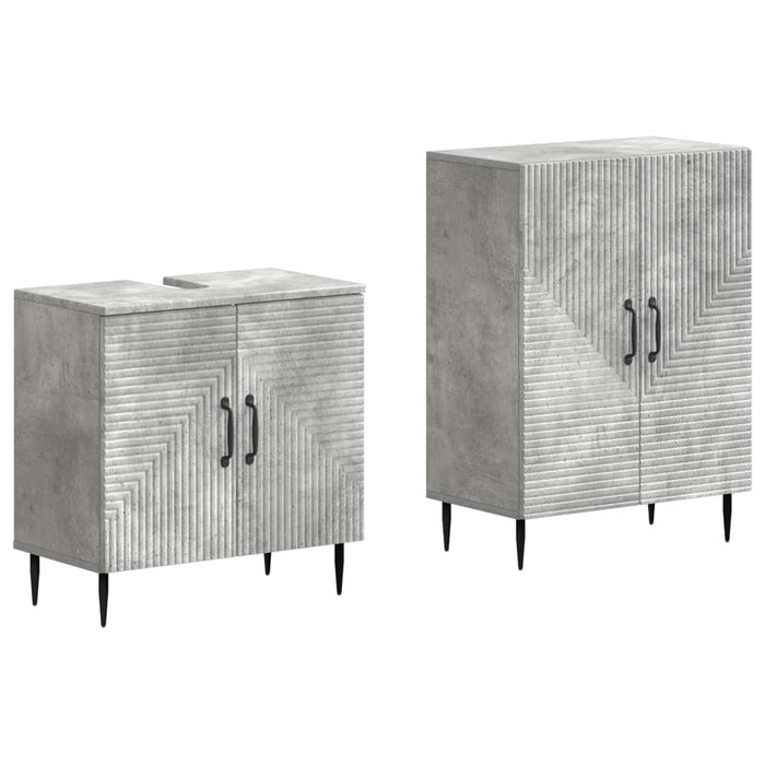 Set de dulapuri pentru baie, 2 piese HAARLEM Gri Beton - WALTI WALTI