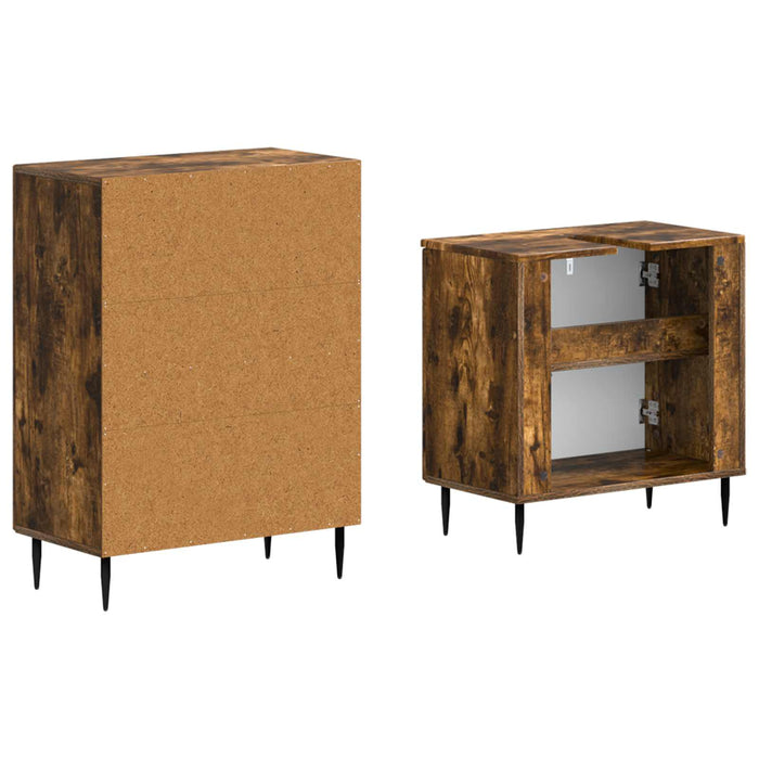 Set de dulapuri pentru baie, 2 piese HAARLEM Stejar fumuriu - WALTI WALTI