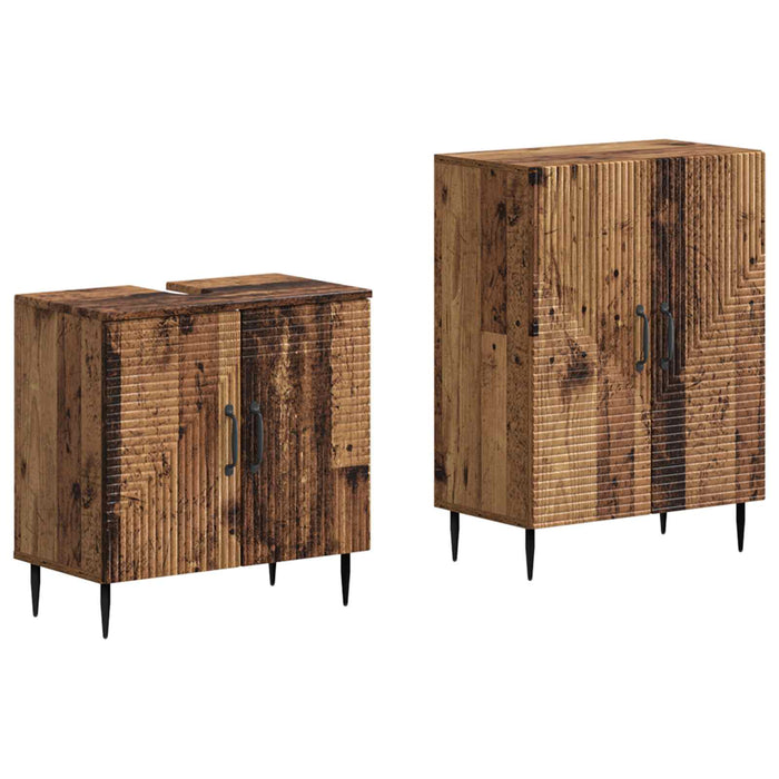Set de dulapuri pentru baie, 2 piese HAARLEM Lemn vechi - WALTI WALTI