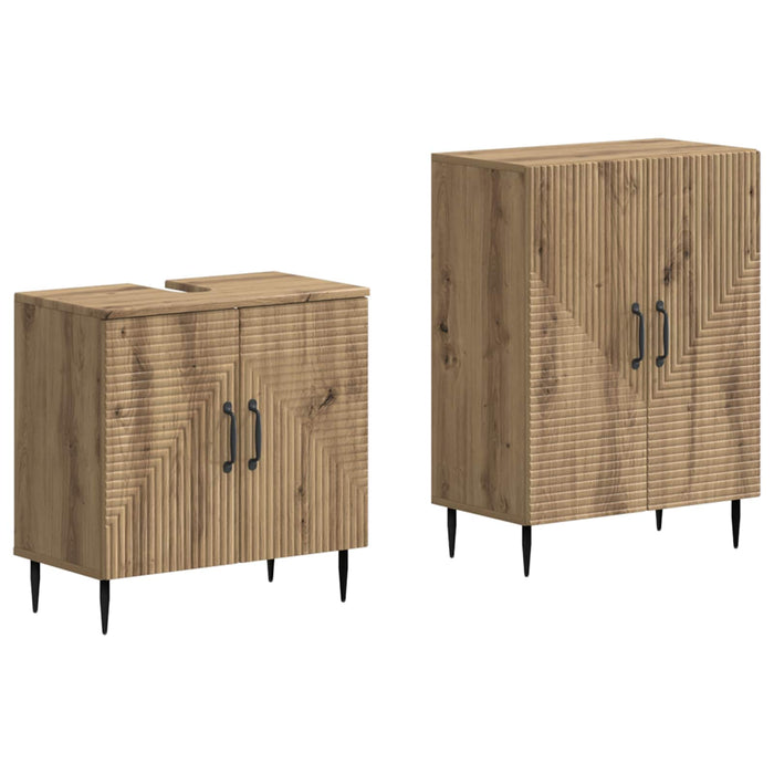 Set de dulapuri pentru baie, 2 piese HAARLEM Stejar Artizanal - WALTI WALTI