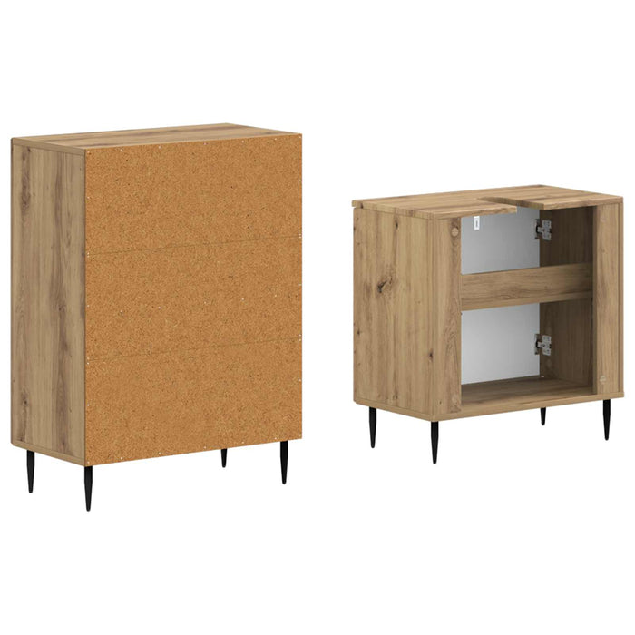 Set de dulapuri pentru baie, 2 piese HAARLEM Stejar Artizanal - WALTI WALTI