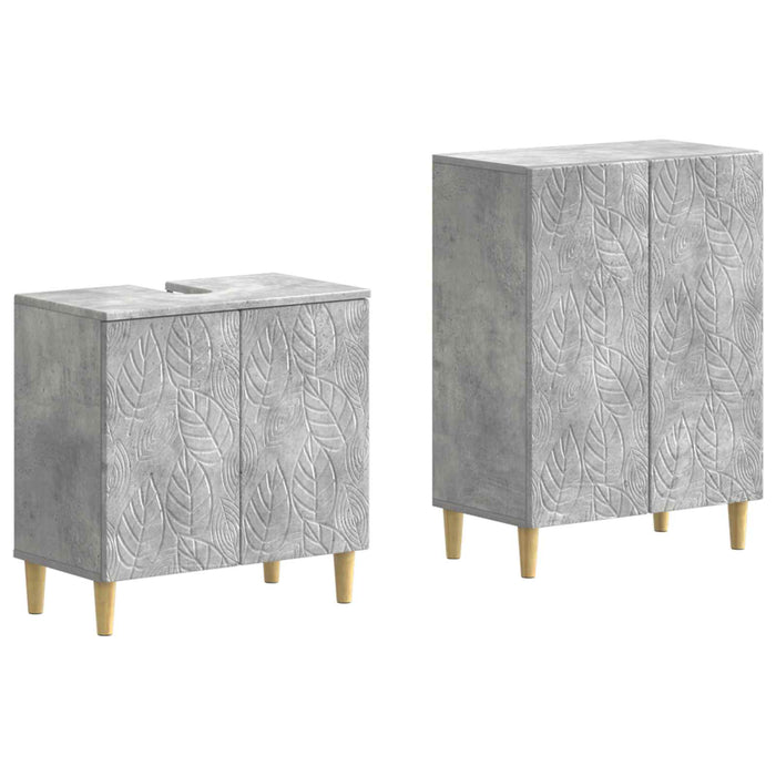 Set de dulapuri pentru baie, 2 piese DELFT Gri Beton - WALTI WALTI