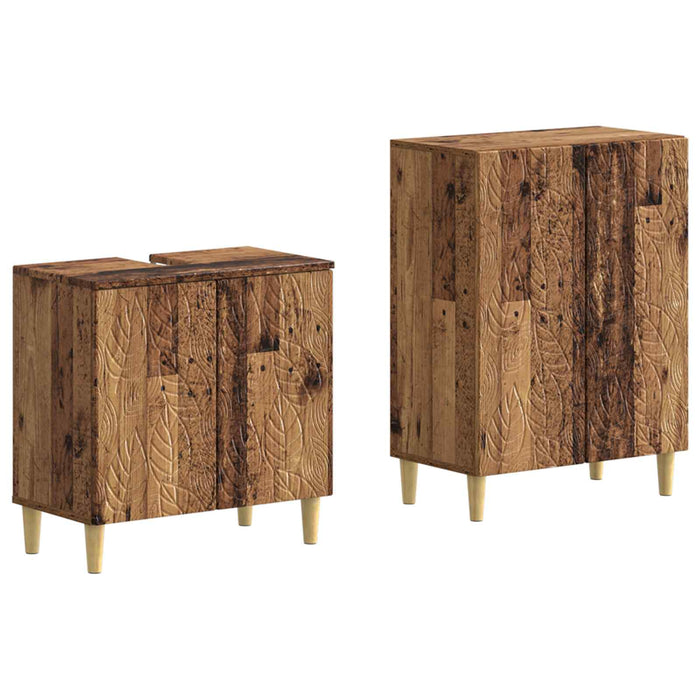 Set de dulapuri pentru baie, 2 piese DELFT Lemn vechi - WALTI WALTI