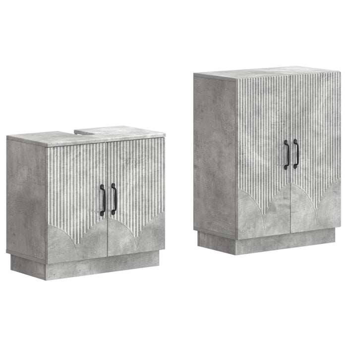 Set de dulapuri pentru baie, 2 piese HOORN Gri Beton - WALTI WALTI