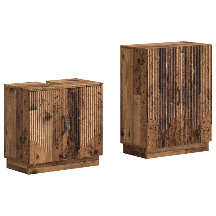 Set de dulapuri pentru baie, 2 piese HOORN Lemn vechi - WALTI WALTI