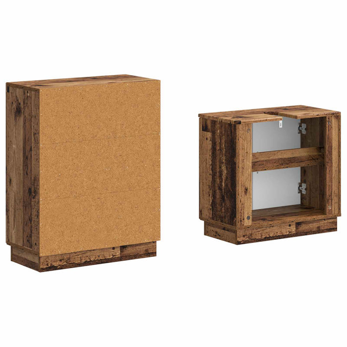 Set de dulapuri pentru baie, 2 piese HOORN Lemn vechi - WALTI WALTI