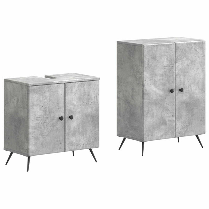 Set de dulapuri pentru baie, 2 piese BREDA Gri Beton - WALTI WALTI