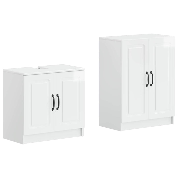 Set de dulapuri pentru baie, 2 piese UTRECHT Alb foarte lucios - WALTI WALTI