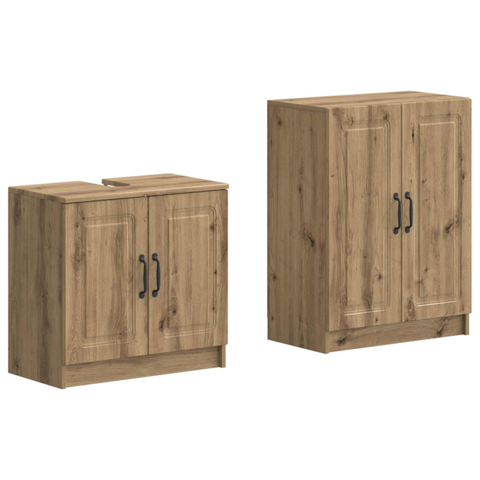 Set de dulapuri pentru baie, 2 piese UTRECHT Stejar Artizanal - WALTI WALTI