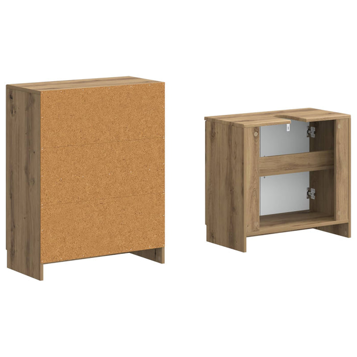 Set de dulapuri pentru baie, 2 piese UTRECHT Stejar Artizanal - WALTI WALTI