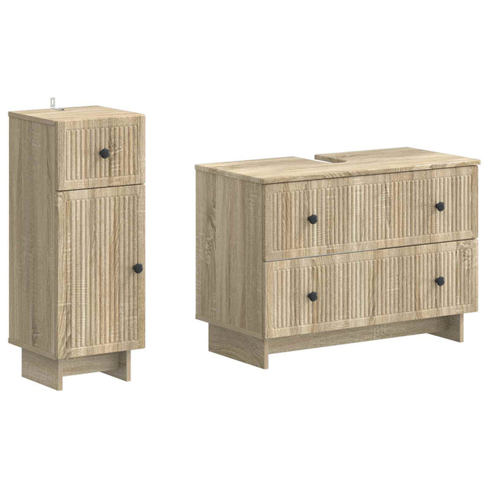 Set de dulapuri pentru baie, 2 piese EDE Stejar Sonoma - WALTI WALTI