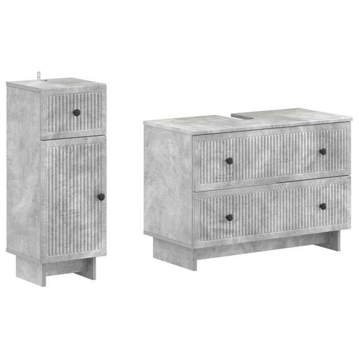 Set de dulapuri pentru baie, 2 piese EDE Gri Beton - WALTI WALTI
