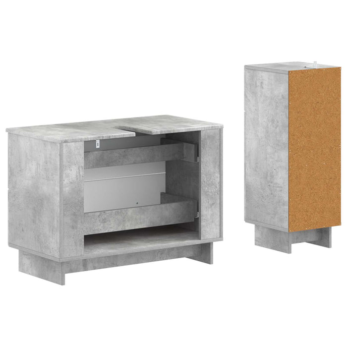 Set de dulapuri pentru baie, 2 piese EDE Gri Beton - WALTI WALTI