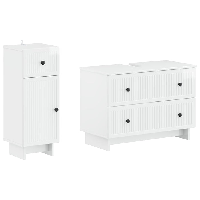 Set de dulapuri pentru baie, 2 piese EDE Alb foarte lucios - WALTI WALTI