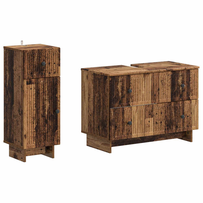 Set de dulapuri pentru baie, 2 piese EDE Lemn vechi - WALTI WALTI