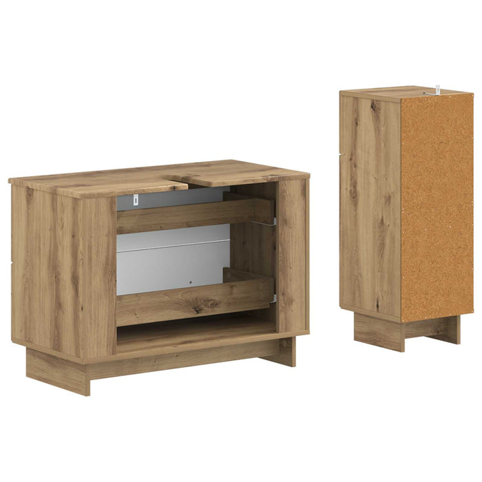 Set de dulapuri pentru baie, 2 piese EDE Stejar Artizanal - WALTI WALTI