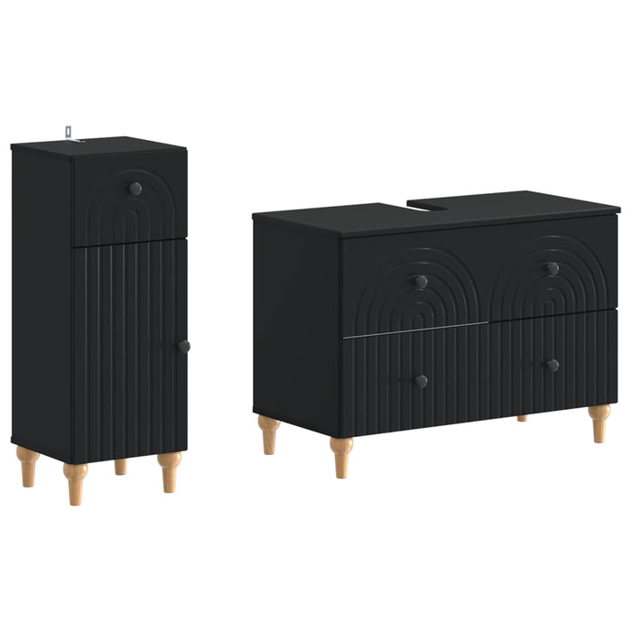 Set de dulapuri pentru baie, 2 piese ALKMAAR Negru - WALTI WALTI