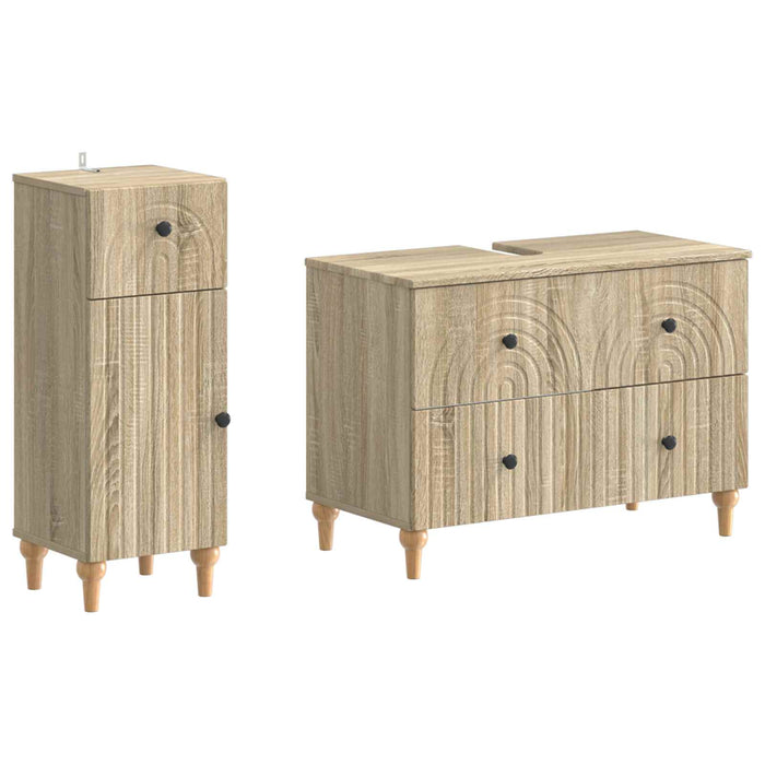 Set de dulapuri pentru baie, 2 piese ALKMAAR Stejar Sonoma - WALTI WALTI