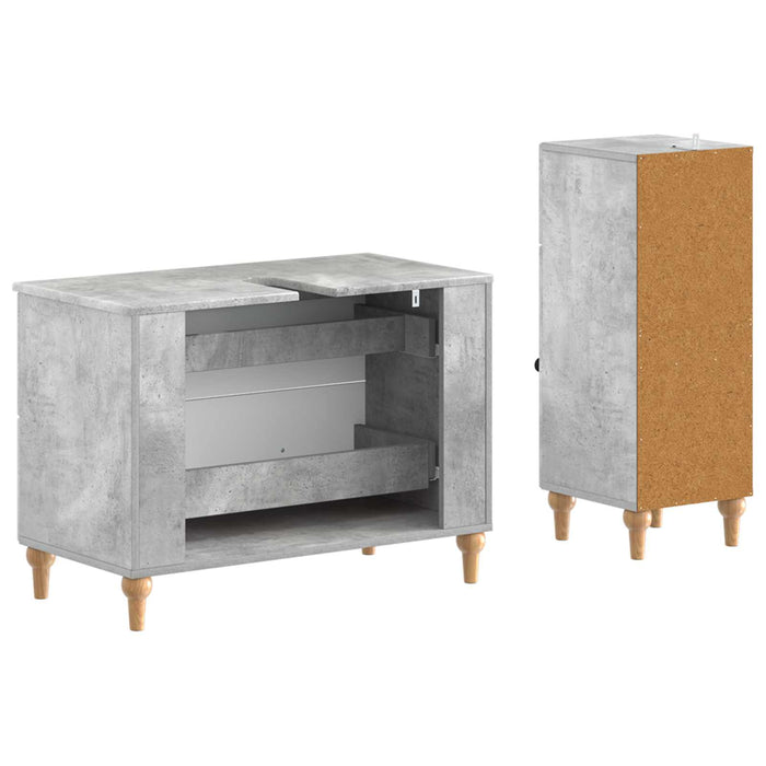 Set de dulapuri pentru baie, 2 piese ALKMAAR Gri Beton - WALTI WALTI