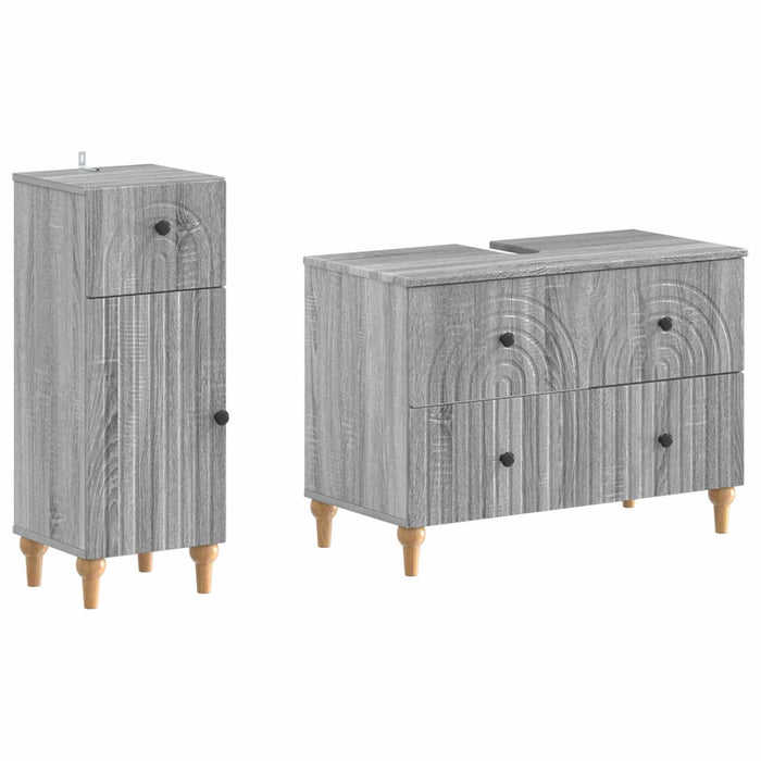 Set de dulapuri pentru baie, 2 piese ALKMAAR Sonoma gri - WALTI WALTI