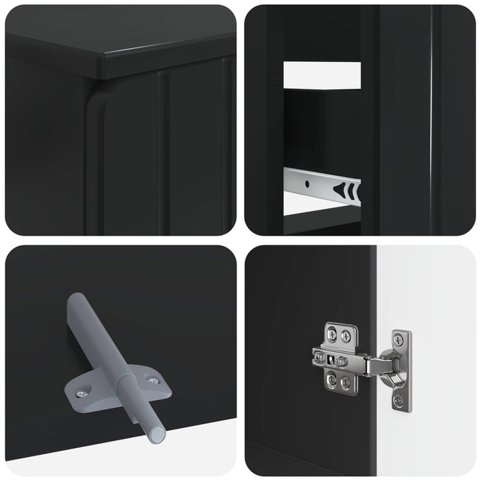Set de dulapuri pentru baie, 2 piese ZWOLLE Negru - WALTI WALTI