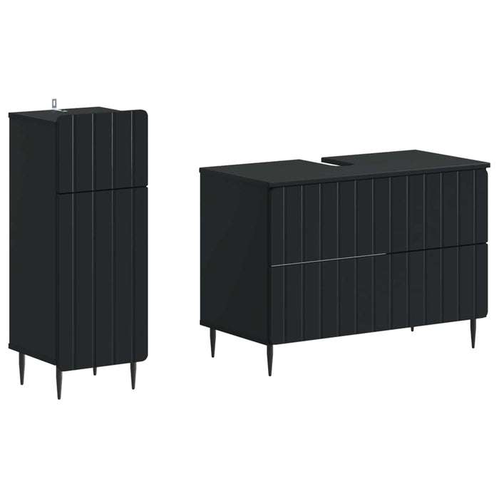 Set de dulapuri pentru baie, 2 piese ZWOLLE Negru - WALTI WALTI
