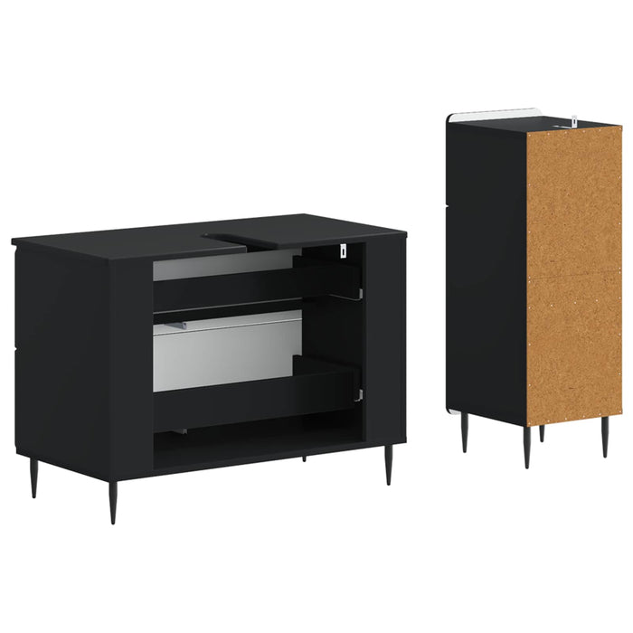 Set de dulapuri pentru baie, 2 piese ZWOLLE Negru - WALTI WALTI