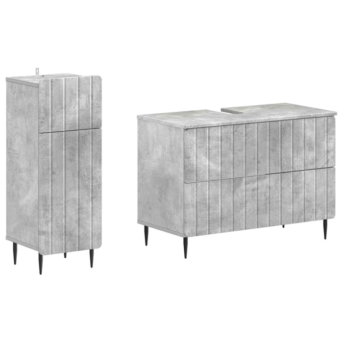 Set de dulapuri pentru baie, 2 piese ZWOLLE Gri Beton - WALTI WALTI