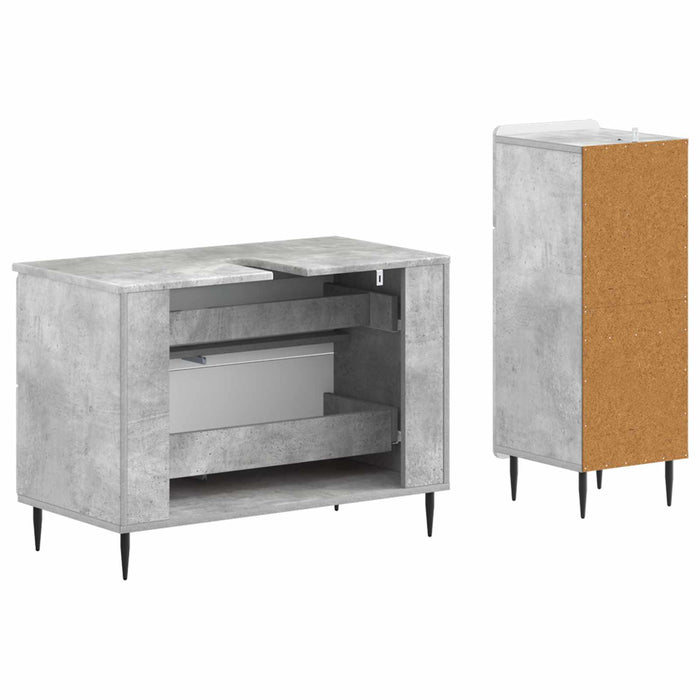 Set de dulapuri pentru baie, 2 piese ZWOLLE Gri Beton - WALTI WALTI