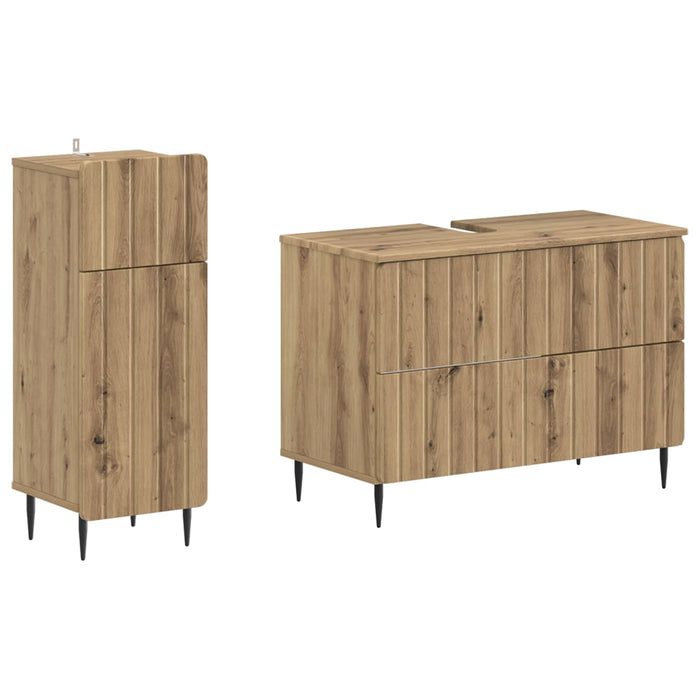 Set de dulapuri pentru baie, 2 piese ZWOLLE Stejar Artizanal - WALTI WALTI
