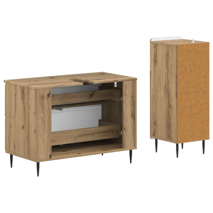 Set de dulapuri pentru baie, 2 piese ZWOLLE Stejar Artizanal - WALTI WALTI