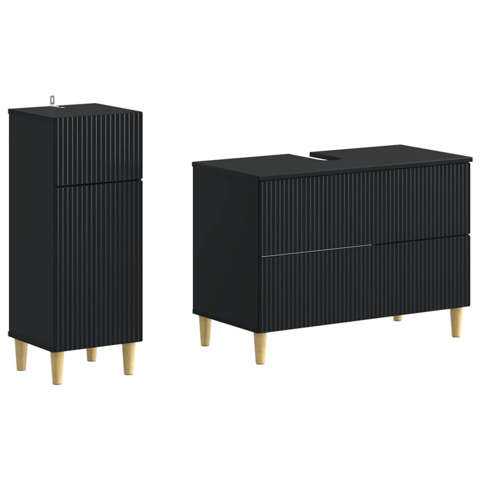 Set de dulapuri pentru baie, 2 piese ARNHEM Negru - WALTI WALTI
