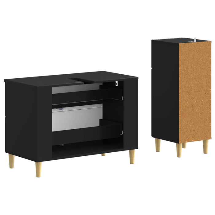 Set de dulapuri pentru baie, 2 piese ARNHEM Negru - WALTI WALTI