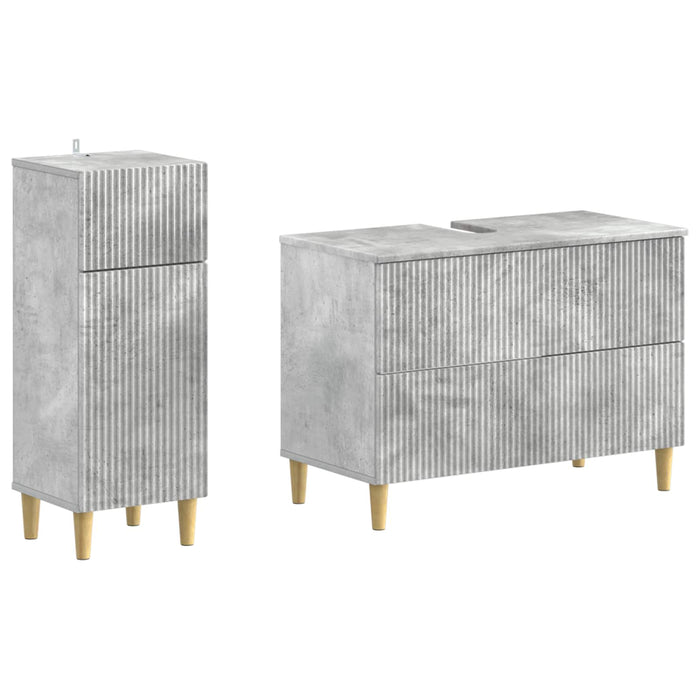 Set de dulapuri pentru baie, 2 piese ARNHEM Gri Beton - WALTI WALTI