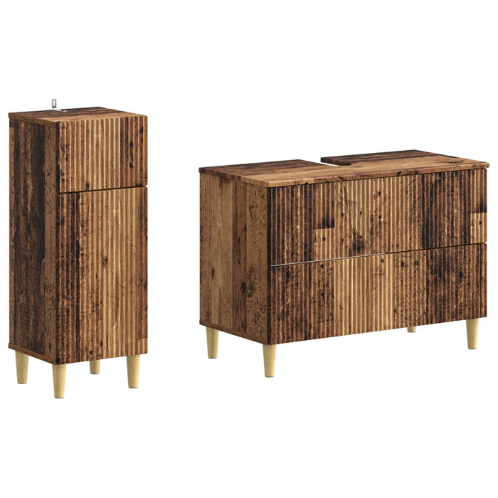 Set de dulapuri pentru baie, 2 piese ARNHEM Lemn vechi - WALTI WALTI