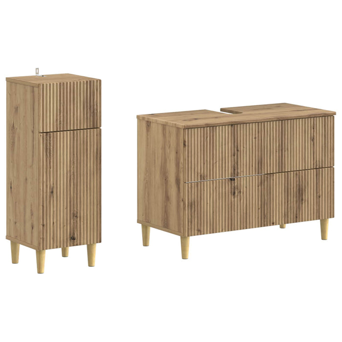 Set de dulapuri pentru baie, 2 piese ARNHEM Stejar Artizanal - WALTI WALTI