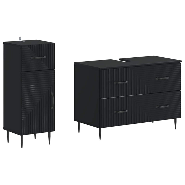 Set de dulapuri pentru baie, 2 piese HAARLEM Negru - WALTI WALTI