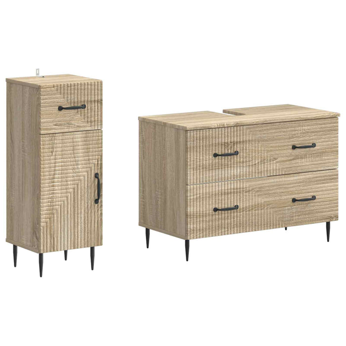 Set de dulapuri pentru baie, 2 piese HAARLEM Stejar Sonoma - WALTI WALTI